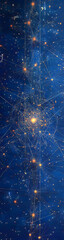 Wall Mural - web of interconnected nodes envelops a fortified digital core vertical banner - wide skyscraper - bl