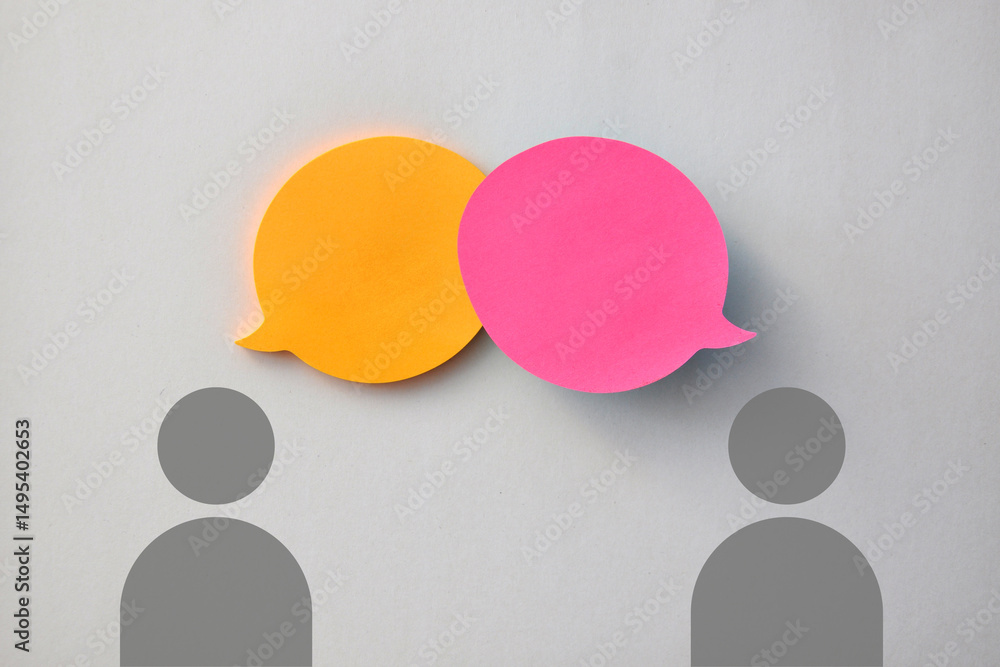 Communication between people, dialogue with questions and answers Stock ...