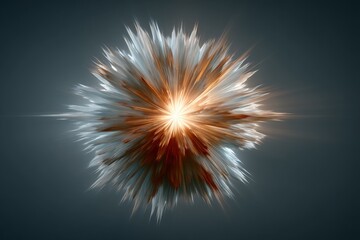 Fototapete - Bright explosion of energy radiating in multiple directions with vivid colors and dynamic patterns in a dark background