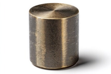 Aufkleber - Metal cylinder with intricate patterns resting on a white surface in a well-lit environment showcasing its reflective qualities