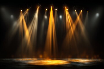 Leinwandbilder - Bright stage lights create a dramatic atmosphere for an upcoming performance in a theater setting