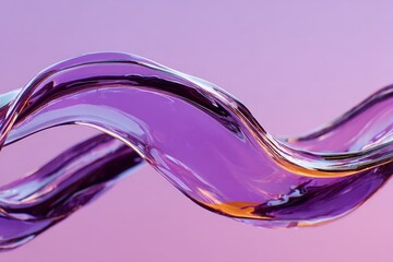 Leinwandbilder - Fluid shapes with purple hues create a captivating abstract visual in a vibrant background