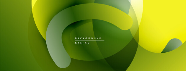 Leinwandbilder - Abstract fluid shapes, vibrant green yellow gradients. Modern design, smooth transitions, minimalist aesthetic. Background texture, dynamic composition.