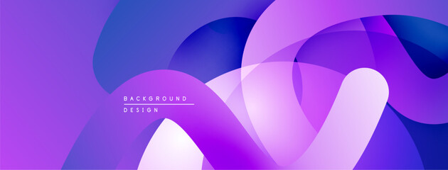Aufkleber - abstract purple background. overlapping shapes create dynamic, modern visual effect. smooth gradient