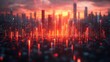 © @Luthfi - Cyberpunk Cityscape at Sunset: A Digital Metropolis