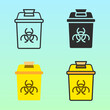 © Bagus Ali Purwanto - Medical biohazard waste bins in yellow and black, flat icon style. Perfect for hospital safety, waste disposal education, or health campaigns requiring sanitation visuals.