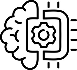 Wall Mural - Artificial intelligence brain and chip icon - Editable Stroke SVG, fully scalable.