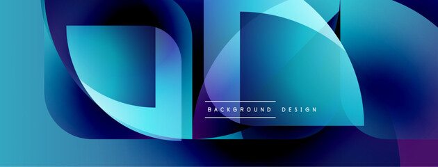 Leinwandbilder - Abstract flowing shapes, vibrant blue hues, modern design. Gradient colors create dynamic visual effect. Minimalist aesthetic.