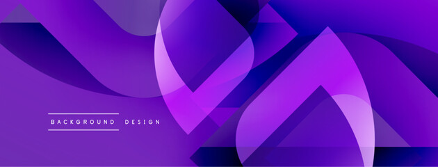Leinwandbilder - Abstract purple design features flowing shapes, gradients. Modern background with text elements, simple composition.