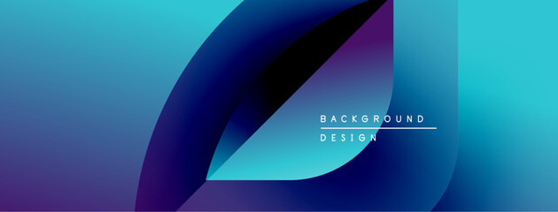 Leinwandbilder - Abstract fluid shapes, vibrant blue purple gradient. Modern design element for backgrounds, presentations. Minimalist aesthetic.