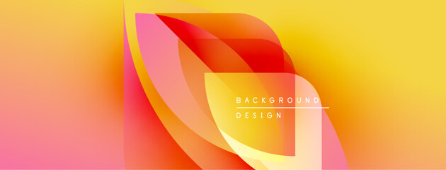 Leinwandbilder - Abstract gradient design. Pink, orange, yellow hues blend smoothly. Modern aesthetic, dynamic shapes create visual interest. Text reads background design.