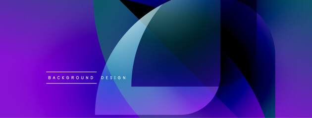 Leinwandbilder - Abstract fluid shapes overlap, creating vibrant purple gradient. Modern design suggests dynamic movement, smooth transitions.