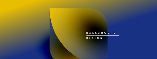Leinwandbilder - Abstract gradient design. Yellow blends into blue. Minimalist composition with text element. Modern aesthetic, clean lines, vibrant colors.
