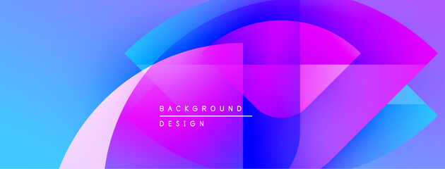 Leinwandbilder - Abstract vibrant shapes overlap, creating gradient effect. Blue, purple, pink hues dominate design. Text reads background design. Modern aesthetic.