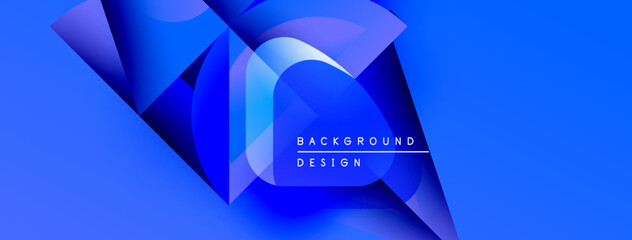Leinwandbilder - Abstract blue design features dynamic shapes, gradients. Modern background ideal for presentations, digital art projects.