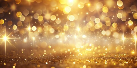 Wall Mural - golden sparkle celebration a luxurious background of shimmering lights and glittering dust
