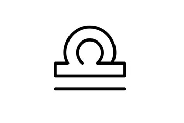 Poster - Libra zodiac symbol displayed in a minimalist style against a white background representing balance and harmony