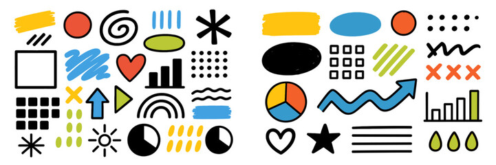 Poster - Colorful abstract shapes and patterns for creative design in modern art projects