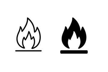 Poster - Fire symbols represented in black and white styles for graphic design and digital use