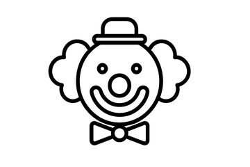 Aufkleber - Joyful clown face with cheerful expression and simple design featuring a bow tie and hat