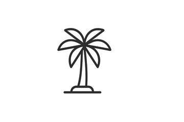 Poster - Illustration of a single palm tree on a plain background representing tropical scenery
