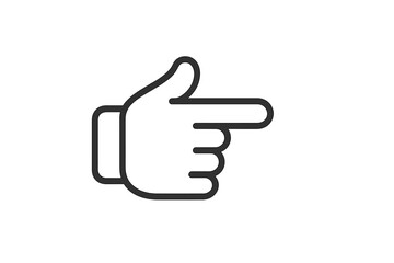 Fototapete - Hand gesture pointing to the right indicating direction in a simple graphic design on a white background