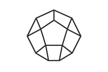 Aufkleber - Geometric polygon with multiple sides presented in a minimalist black outline design