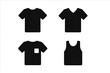 © Zaleman - Variety of t-shirt designs displayed against a plain background showcasing different styles and shapes