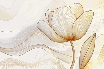 Wall Mural - elegant floral design with soft lines and subtle background elements