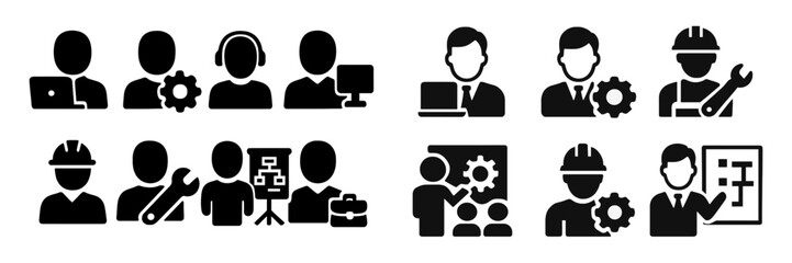 Fototapete - Diverse professionals collaborating in a modern workspace focusing on technology and innovation efforts