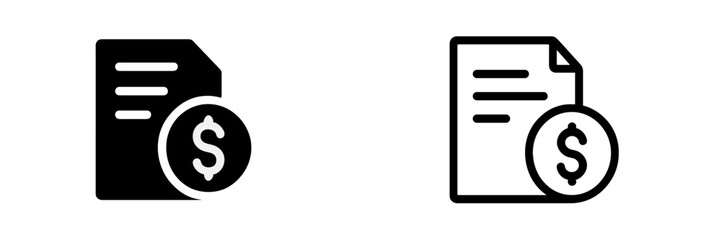 Fototapete - Finance document icons representing invoices and payment processing for accounting purposes