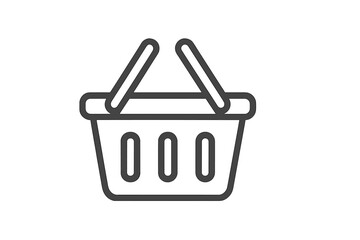 Aufkleber - Outline of a shopping basket emphasizing simplicity and functionality for retail and e-commerce contexts