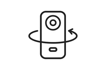 Fototapete - Creative design of a rotating camera symbol representing photography and technology innovation