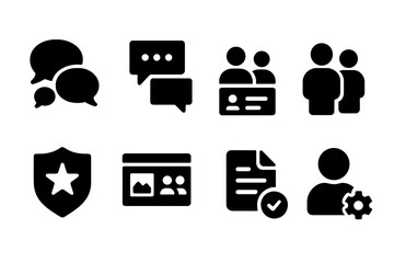 Poster - Various communication and collaboration icons demonstrate teamwork and organization in a modern workspace setting