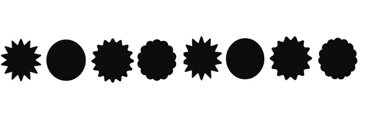 Leinwandbilder - Collection of decorative black shapes arranged in a row on a white background suitable for design purposes