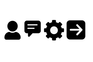 Fototapete - Conversation and interaction symbols representing communication and settings in a modern context