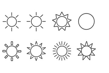 Leinwandbilder - Various sun illustrations showcasing diverse designs and styles for creative use in art projects and graphic design