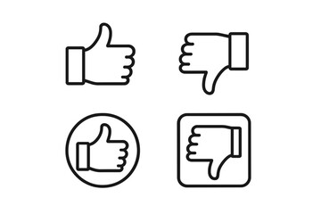 Leinwandbilder - Graphic representation of thumbs up and thumbs down symbols in various styles
