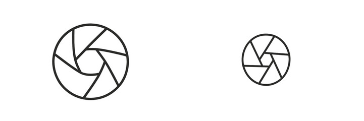Fototapete - Graphic representation of camera shutter icons showcasing different sizes in a minimalist style