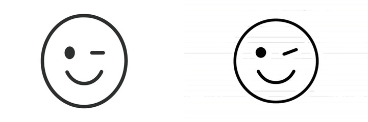 Leinwandbilder - Two distinct wink emojis showcasing different styles and facial expressions that convey playful emotions and friendliness