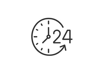 Poster - Clock design illustrating 24-hour time format with simple lines and modern aesthetic