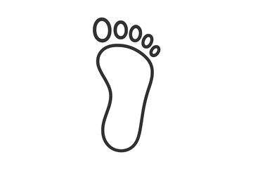 Poster - Simple outline of a human foot print displayed on a clean background ideal for various design purposes