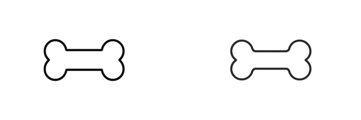 Aufkleber - Various styles of a bone icon used for dog-related designs or applications prominently displayed on a neutral background