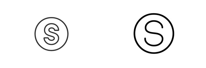 Leinwandbilder - Two variations of a stylized letter S logo featuring different designs and thicknesses