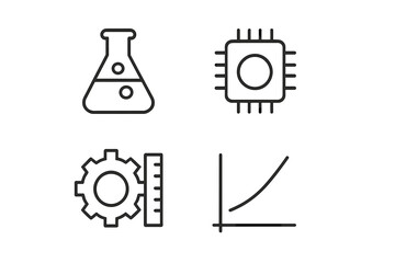 Aufkleber - Science and technology symbols combine to illustrate innovation in research and development activities