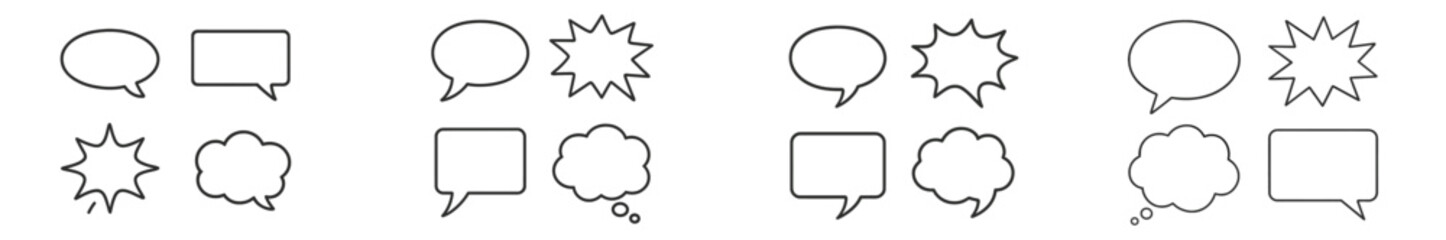 Poster - Different speech bubbles showcasing various shapes and designs for creative communication in artistic projects
