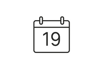 Leinwandbilder - Calendar displaying the date 19, representing important events and planning