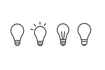 Aufkleber - Light bulb stages representing ideas, creativity, and innovation in a minimalist design