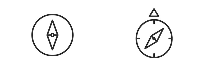 Leinwandbilder - Compass designs illustrating navigation concepts in a minimalist style