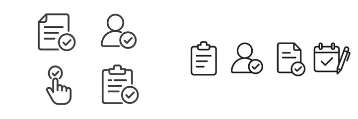 Leinwandbilder - Checklist icons representing organization and task management in a digital workspace setting